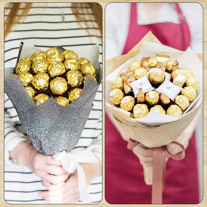 300 Pcs Square Golden Aluminium Foil Candy Wrappers Square Sweets Lolly Paper for DIY Candies and Chocolate Packaging by Party Wedding Birthday Christmas Accessories，4 by 4-Inch, Gold,