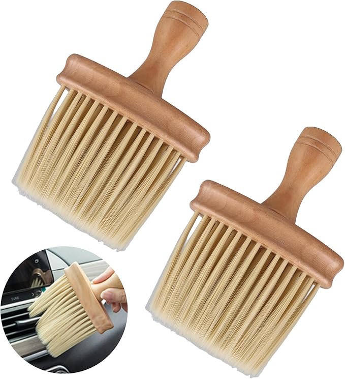 Keyboard Cleaning Brush, Double Sided Ultra Soft Dusting Brush for Piano Guitar Laptop Synthesizers, Wooden Handle Universal Instrument Brush