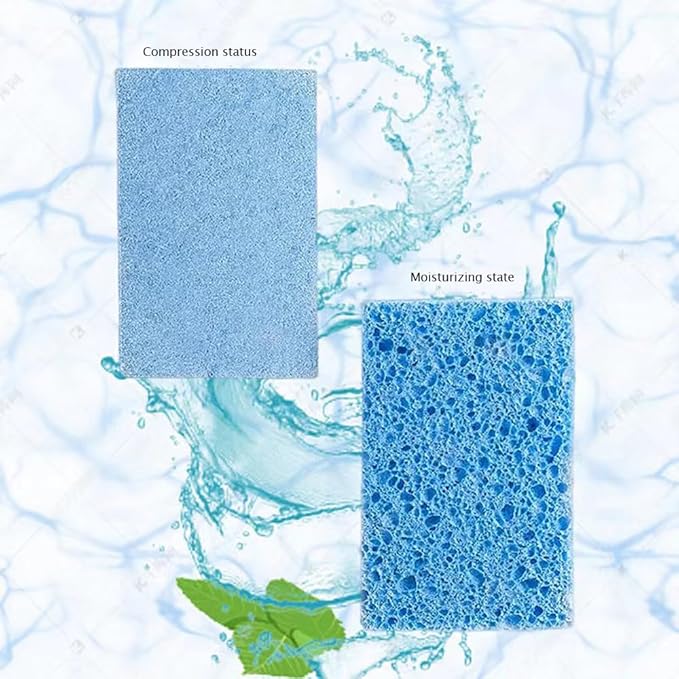 Cellulose Sponges, Heavy Duty Scrub for Kitchen, Compressed for Tough Messes Without Scratching (10 Pack, White)