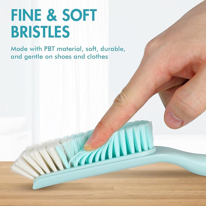 Household Laundry Brush Shoe Brush, PP Plastic Sturdy Handle & PBT Soft Bristle Cleaning Brush, Professional Scrub Brush for Cleaning Fabrics Clothes Floors Bathrooms