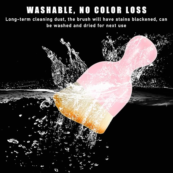 Car Interior Dust Brush, Soft Scratch Free Auto Detailing Brushes, Universal Vehicle Interior Cleaning Tool for Automotive Dashboard, Air Vents, Leather(Pink)