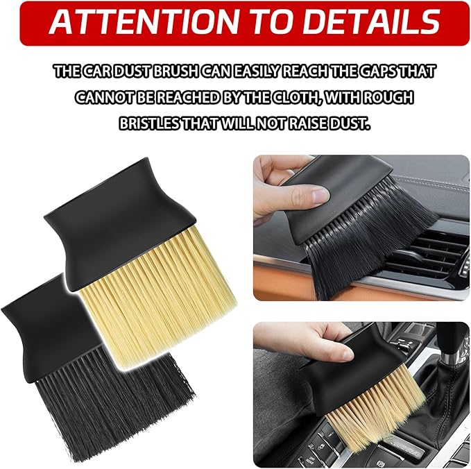 Automotive Interior Dusting Brush, Car Interior Cleaning Brush, Car Detailing Brush, Ultra-Soft Bristles Duster Brush for Car Interior, Dashboard, Leather, Baseball Umpire Gear Brush (Black)