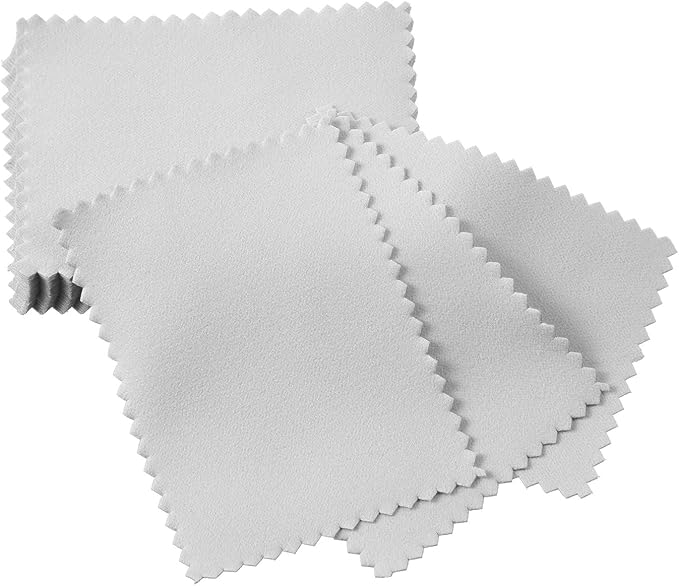 Tatuo 200 Pieces Jewelry Polishing Cloth 2.36 x 3.15 Inch Double-Sided Polishing Cloths Silver Glasses Cleaning Tools for Gold Silver and Platinum Jewelry Watch Coins Glasses