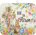 Easter He Is Risen Bunny Dish Drying Mat for Kitchen Counter Spring Easter Cross Floral Eggs Drying Pad 16x18 In Microfiber Absorbent Holiday Dishes Drainer for Kitchen Counter Tableware