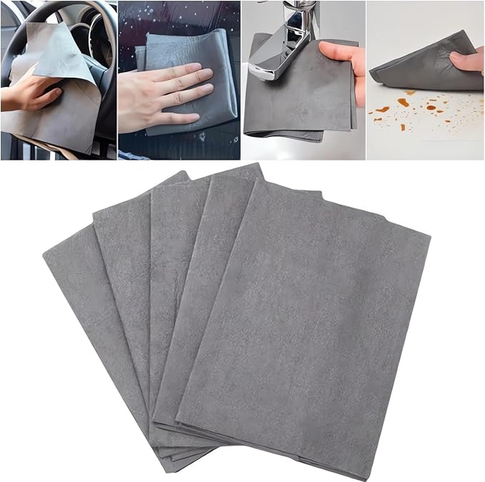 Thickened Magic Cleaning Cloth, Super Absorbent, Lint-Free, Streak-Free Microfiber Cloth for Glass, Car, Windows, Mirrors - Reusable, Quick Drying, Eco-Friendly Multi-Surface Cleaning Rag (5PCS)