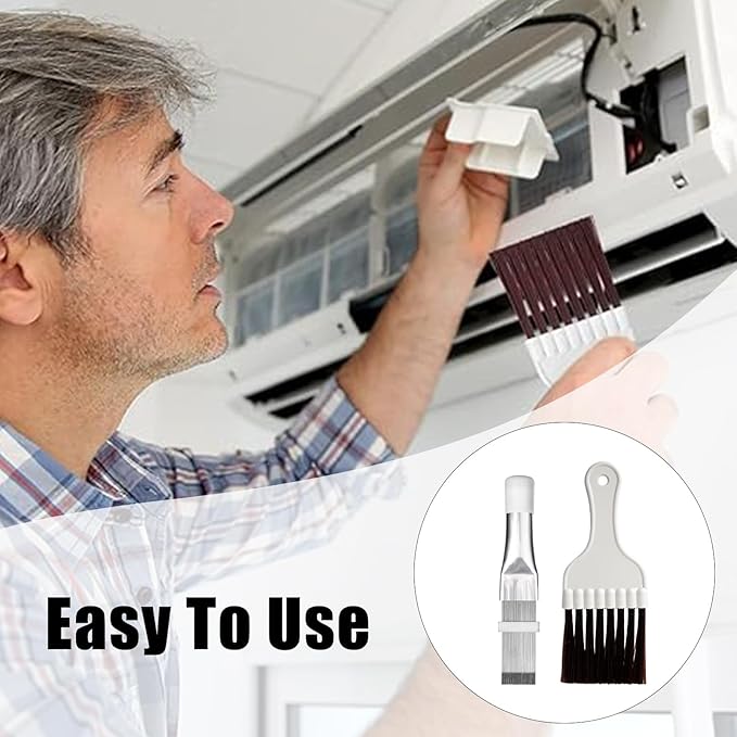 2Pcs Air Conditioner Fin CombsCondenser, Refrigerator Coil Cleaning Brush Evaporator Cleaner Stainless Steel Metal Radiator Fin Repair Tool for Refrigerators, Auto, Computers, Kitchens