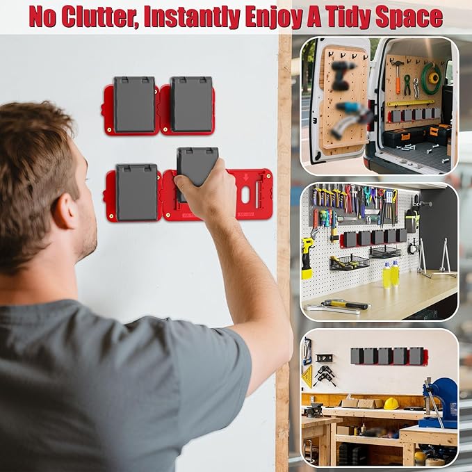 Battery Holder Compatible for Milwaukee 18V Battery, Wall Mount Batteries Storage for Work Van, Shelf, Toolbox - 5 Pack