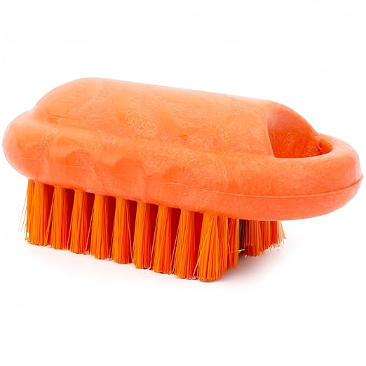 SPARTA 5 Inch Hand and Nail Brush with Stiff Polyester Bristles, Polypropylene Body, Color Coded Scrub Brush for Commercial Foodservice and Industrial Use, Orange (Pack of 12)