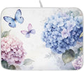 Blue Pink Hydrangea Spring Floral Dish Drying Mat for Kitchen Counter Absorbent Microfiber Large Drying Pad Dish mats for Kitchen Countertops 18 x 24 Inch