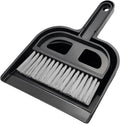 Mini Dustpan and Brush Set - Portable Hand Broom Compact 8.5" Nesting Cleaning Combo for Desks Keyboards Home Office