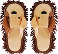 Liitrton Mop Slippers Cartoon Mop Shoes, Washable Microfiber Slippers for Floor Cleaning, Detachable Mopping Slippers for Women Home Floor Cleaning Tools (Brown, Women 7-9/Men 5-7)