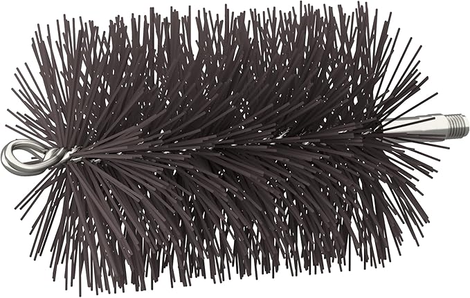 8" Round Pro-Sweep Chimney Brush | Medium Duty Poly Bristles for Metal Chimney Pipes & Prefab Fireplaces | Flexible .050" Prostran Bristles | 3/8" NPT Thread | Stainless & Insulated Flue Safe