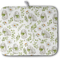 Easter Bunny Floral Drying Mat for Kitchen Counter Spring Easter Rabbits Green Leaves Dry Dish Mat Absorbent Microfiber Dish Draining Washable Dish Drainer Rack Mat 16x18 Inch