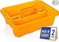 CANOPUS Storage Tray Tote with Functional Holes - 2 PCs Plastic Cleaning Caddy with Handle, Portable Caddy, Undersink Storage for Kitchen, Shoe Cleaning Box, Products Organizer, Yellow