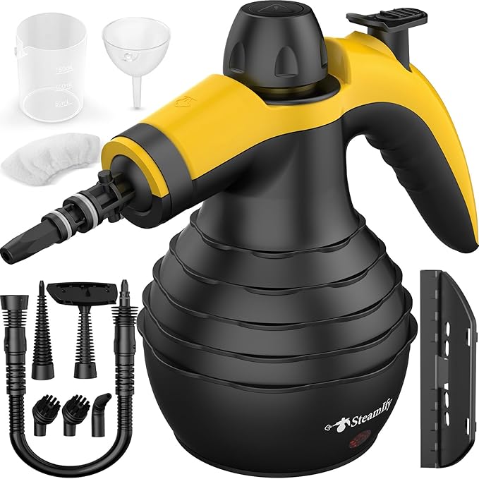 Pressurized Deep Cleaning Steam Cleaner, Multi-Surface Nature Steamer with Safety Lock & 10Pcs Accessories, Powerful Handheld Steam Cleaner for Home, Car, Furniture, Bathroom, Window, Grease, Grout