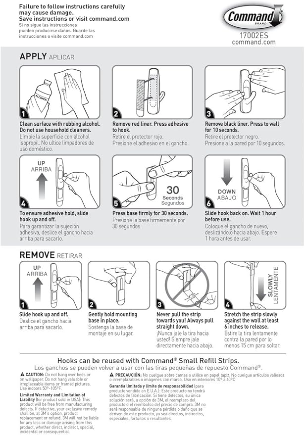 Command Small Utility Hooks, Damage Free Hanging Wall Hook with Adhesive Strips, No Tools Wall Hook for Hanging Organizational Items,24 White Hooks & 28 Strips(Pack of 12)