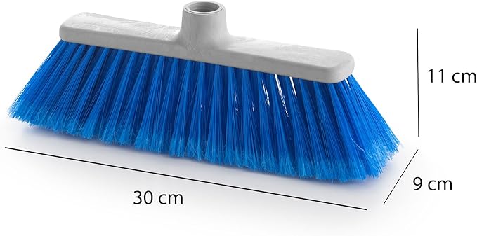 MAYA Poppy Broom - Soft and Efficient Sweep for Indoors - Lightweight and Sturdy Design (Blue)