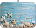 Dish Drying Mat for Kitchen Absorbent Drying Mat Reversible Kitchen Drying Pad for Utensils Pots Water Cup Sea Star Shell