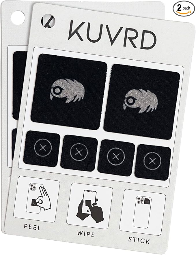 KUVRD Waterbear - Universal Screen Cleaners - Teeny Tiny Cleaning Tools for Your Lenses & Screens - 2-Pack - (2 Patch Sets)