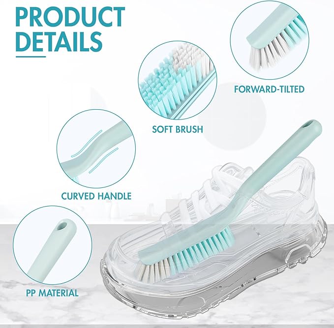 Household Laundry Brush Shoe Brush, PP Plastic Sturdy Handle & PBT Soft Bristle Cleaning Brush, Professional Scrub Brush for Cleaning Fabrics Clothes Floors Bathrooms