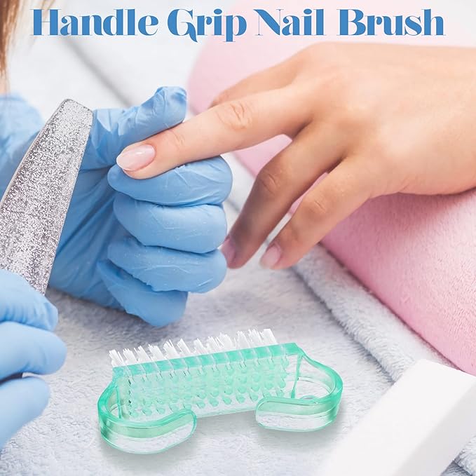 Bokon 400 Pcs Handle Grip Nail Brush Bulk Fingernail Scrub Brush for Toes and Nails Cleaner, Pedicure Scrubbing Tool Kit for Men and Women(Multicolor)
