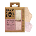 ERASE YOUR FACE Reusable Makeup Remover Cloths - Microfiber Face Towels to Cleanse & Remove Makeup - Water Activated for Sensitive Skin - Eco-Friendly - Pastel (2 Count)