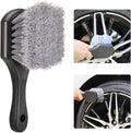 Tire Brush Wheel Cleaner Brush,Soft Bristle Cleaning Brush,Car Wash Brush Clean Tires & Wheel Releases Dirt and Road Grime,Car Accessories for Women/Men,Short Handle for Easy Scrubbing,Scratch-Fr-ee
