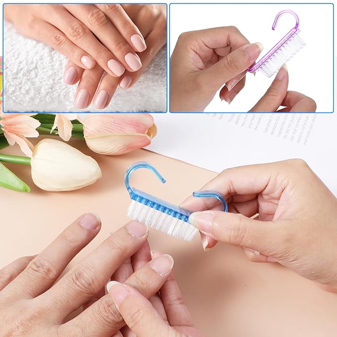 27Pcs Handle Grip Nail Brush Mini Nail Brushes Hand Fingernail Brush Colorful Fingernail Brushes PedicureBrushes Scrubbing Kit Nails Accessories for Men Women Toes and Nails Cleaner