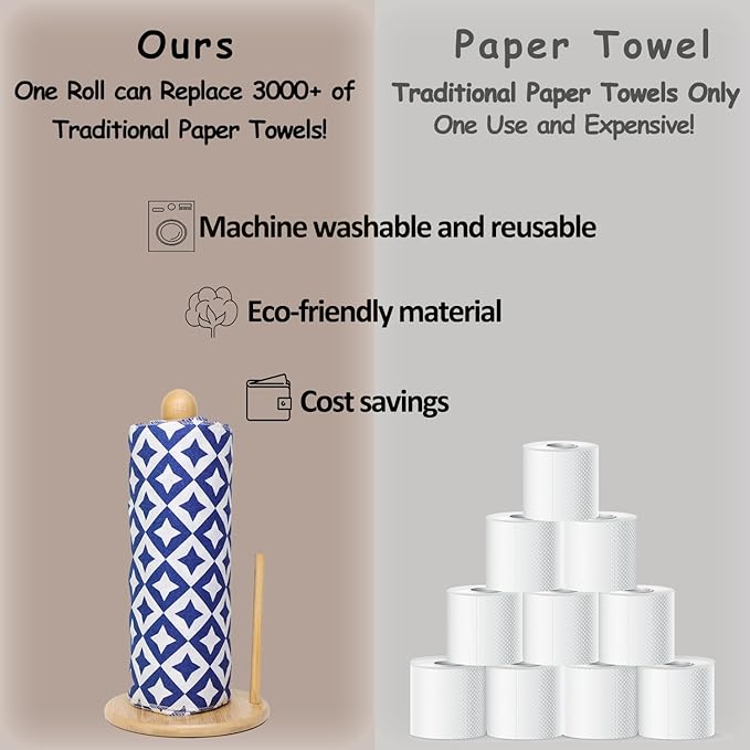 25 Pack Reusable Tissue Paperless Towel Roll Washable Cotton for Kitchen Towels Zero Waste Products Replacement Tissue (RT-F)
