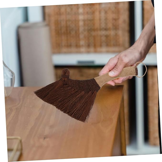 ABOOFAN Mini Desktop Broom Soft Bristle Hand Whisk Broom for Indoor Cleaning Small Duster Brush Hardwood Safe