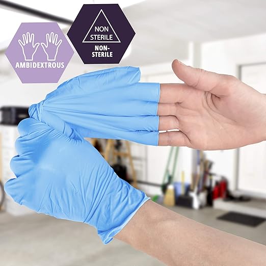 MED PRIDE Nitrile/Vinyl Blend Exam Gloves, Powder-Free, Latex-Free, Disposable, Non-Sterile, Blue (1000, X-Large)