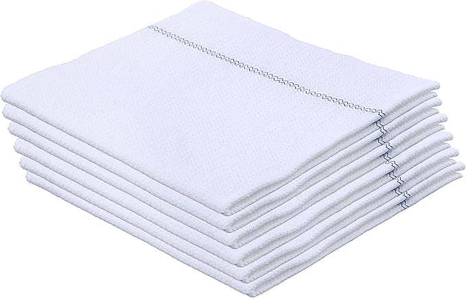 Superio Squeegee Mopping Towel Floor Cloth White Cloth for Cuban Style Mop, Israeli Sponga, Kitchen, Bathroom Cleaning, Tile, Stone, Wood, Floor Washing, Drying Towel -18"x24", 6 Pack