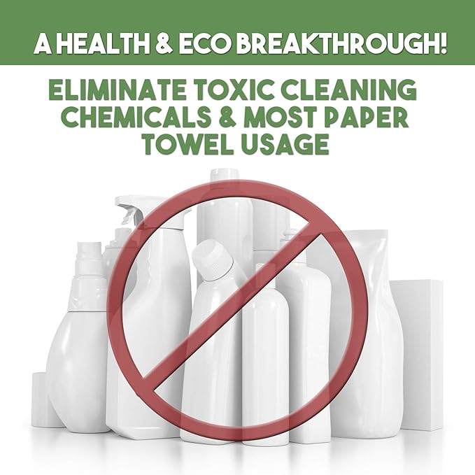 Life Miracle Nano Towels - Amazing Eco Fabric That Cleans Virtually Any Surface with Only Water. No More Paper Towels Or Toxic Chemicals. 4-Pack (8x8, Nano Blue)