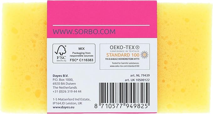 Sorbo Extra Large Scouring Sponges, Extra Strong Cleaning sponges for deep Cleaning, Pack of 2 Long Lasting sponges with Easy Grip Shape for Comfort When in use