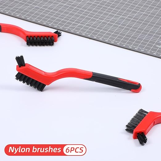 6 Pack Nylon Brush for Cleaning Small Cleaning Brushes Mini Nylon Brush Set for Clean Dust in Holes Non Scratch Nylons Bristles Car Detailing Brushes for Tight Space Delicate Surfaces Daily Clean
