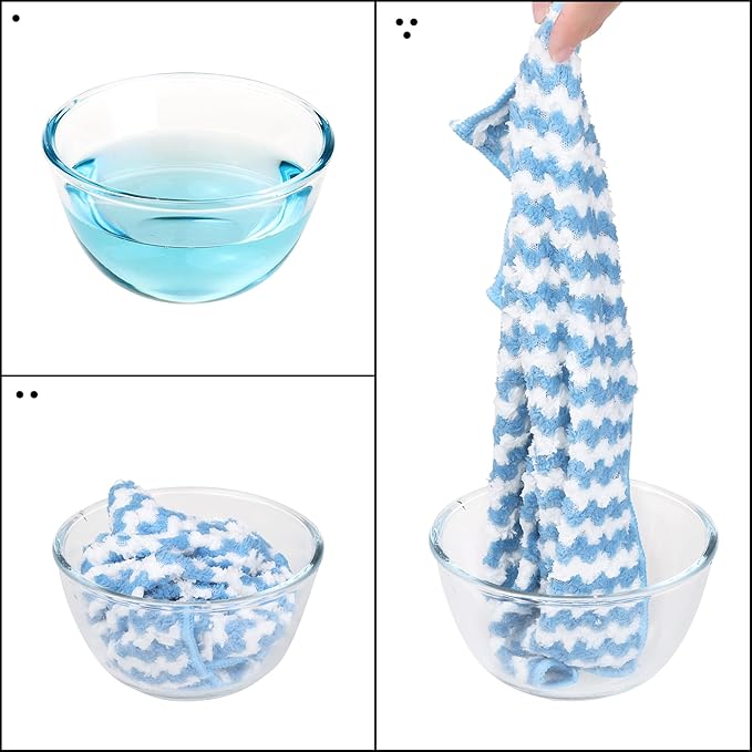 uxcell Microfiber Cleaning Cloth, 12 Pack Kitchen Towels for Dish Drying and Washing, Absorbent Streak Free Lint Free Rags for Cleaning, Reusable and Washable Towels 12" x 12" Blue