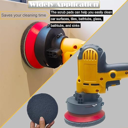 10 Pack 5 Inch 800 Grit Scrubber Scouring Pads Flocking Scuff Pads -5" Hoop and Loop Scuff Pads Conditioning Discs Polishing Pad for Furniture Automotive Cleaning, Rust Removal