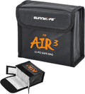 Lipo Battery Safe Bag for DJI Air 3s/Air 3, Explosion-Proof Nylon lithium Battery Fireproof Bag Protection Storage Pouch Pocket Case Accessories (Large - for 3pcs batteries)