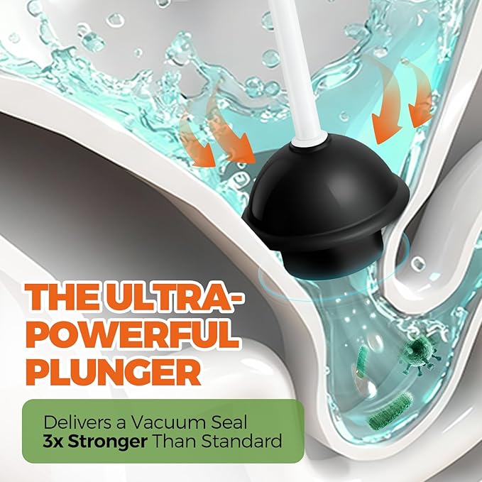 Toilet Brush and Plunger Set