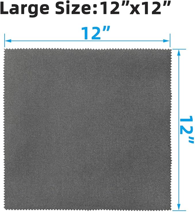 10 Pack Microfiber Gun Cleaning Cloth, 12"x12" Lint Free Gun Cleaning Rags, Reusable Microsuede Cleaning/Polishing Wipes Towels for Firearms, Knives, Glasses and Optics