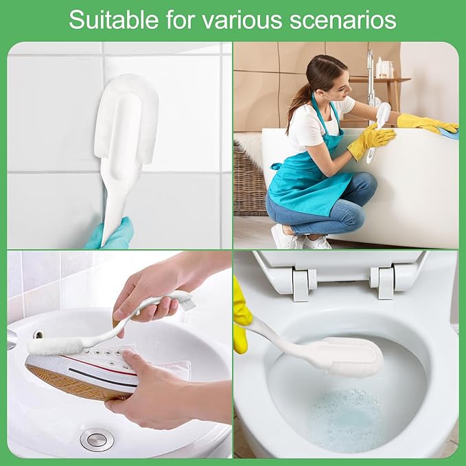 Professional Cleaning Shoe Brush, Multifunctional Ergonomics Handle Shoe Brush Cleaner, Soft Bristle Shoes Cleaning Scrubber (Both-end Brush)