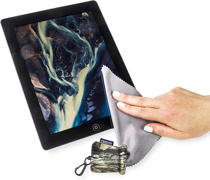 Carson Stuff-It Microfiber Lens Cloth Cleaning System for Eyeglasses, Smartphones, Tablets, Optics, Lenses, Cameras and More
