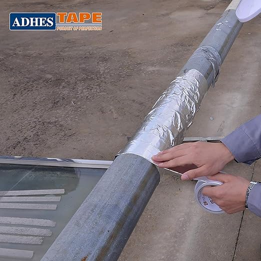 ADHES Foil Tape Aluminum Tape Heat Resistant Tape Metal Duct Tape, Withstand from 80°C to 100°C, 75mm x 50m, 16Rolls Set, for HVAC, Repair Sealing and Insulation