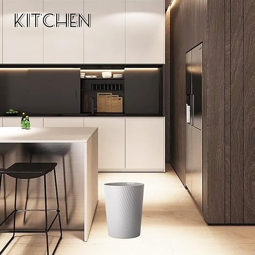 UUJOLY Small Trash Can Wastebasket Garbage Can Container Bins for Bathrooms, Laundry Room, Kitchens, Offices, Kids Rooms, Dorms (Grey, 2 Pack)