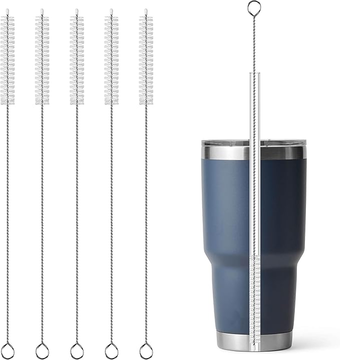 Straw Cleaner Brush Perfectly Fits For YETI, Straw Cleaner Brush For Tumbler Straws,Bendable And Flexible Straw Cleaner Compatible With Yeti,5PCS Straw Cleaner Brush Extra Long