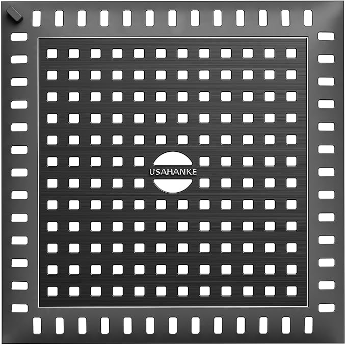 Drain Hair Catcher for Bathroom Sink,4.8" Stainless Steel and Silicone Shower Drain Covers Suitable for Drains and Bathroom Floors (1, Matte Black)