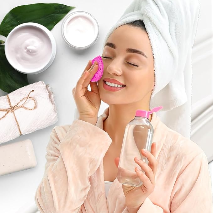 ORIGHTY 96 Count Facial Sponges for Cleansing, 100% Natural Cellulose Facial Sponges for Washing face, Compressed Cosmetic Spa Face Sponge for Exfoliating Mask, Makeup Removal, Pink