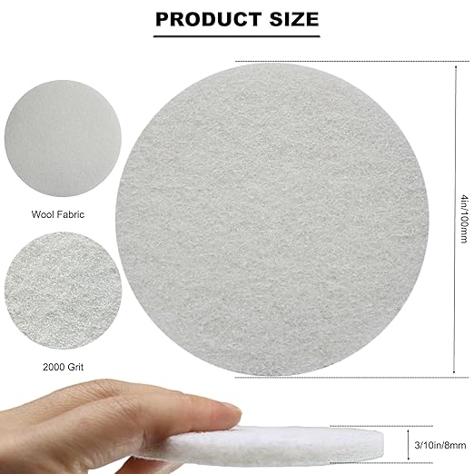 20 PCS 4 Inch 2000 Grit Hoop and Loop Scrubber Scouring Pads Drill Scuffing Disc Flocking Scuff Pads, Conditioning Discs Polishing Pads for Furniture Automotive Cleaning, Rust Removal