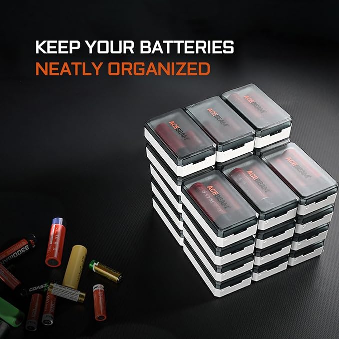 ACEBEAM A2 Portable Battery Storage Box, Battery Charger, Battery Storage Organizer, Battery Box, Battery Storage Case