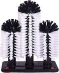 Water Bottle Cleaning Brush Glass Cup Washer with Suction Base 3 Head Bristle Brush for Beer Cup, Long Leg Cup, Red Wine Glass and More Bar Kitchen Sink Home Tools